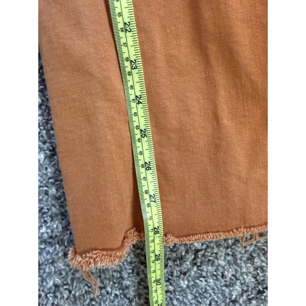 Zara Women Marigold The Marine Straight Wide-Leg High Rise Raw Hem Pants Size 6